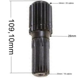 Wałek napędu satelit zwolnicy John Deere APL315 L60883 4472350020